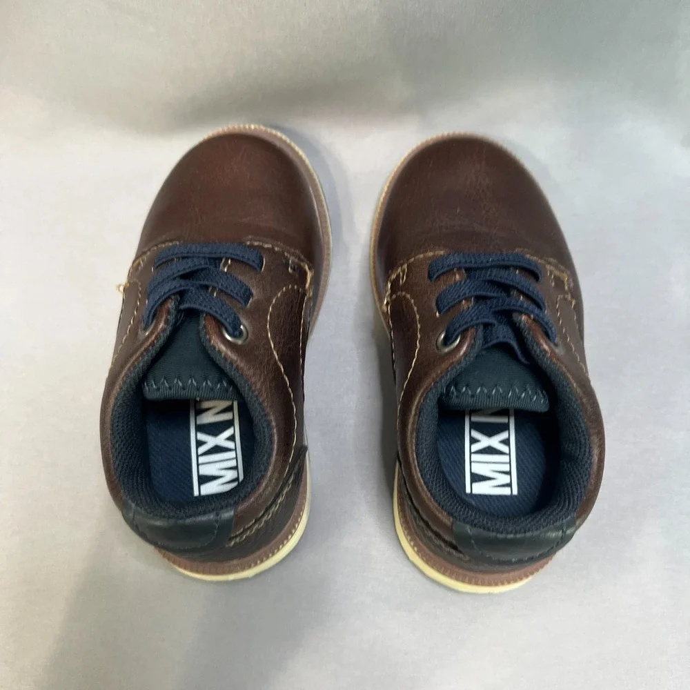 Max + Jake Mix NO. 6 Boys US 6 Oxford Shoes Black Brown Leather Lace Up 2-Pairs